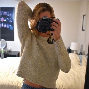 Trendy Grey Knit Sweater
